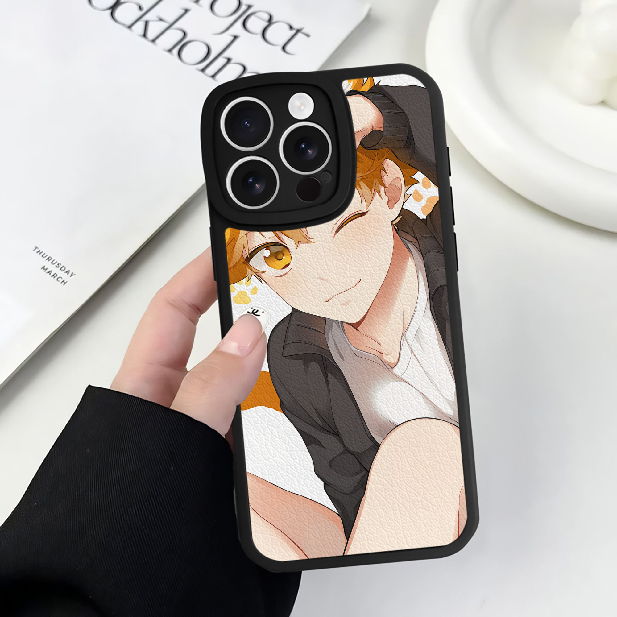 （画像用） ハイキュー!! Haikyu!! 【iPhone 16シリーズ対応】シリコンスマホケース（レザー調） 材質：シリコン